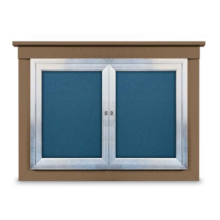 United Visual Products 18"x24" 1-Door Enclosed Outdoor Letterboard, Hdr, Blue Felt/Black UV1186HDPLUS-BLACK-BLUE